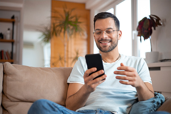 Man looking at phone